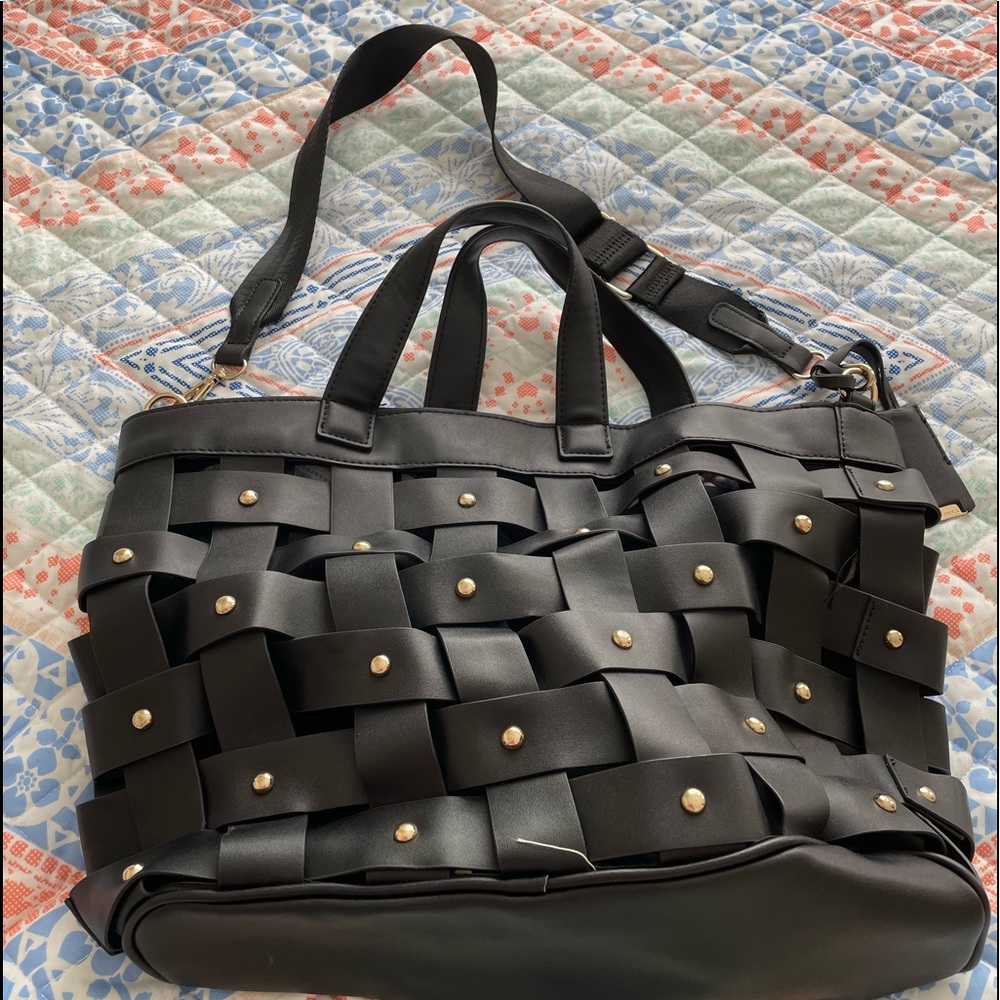 NEW Mango MNG studded black tote